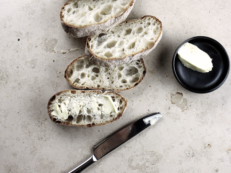Teaspoonful of Picked Brussels Sprouts with Ham
